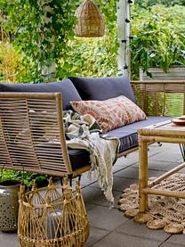 Sofa ogrodowa ze splotu z tworzywa sztucznego Mundo (2-osobowa), Stelaż: metal malowany proszkowo, Tapicerka: poliester, Brązowy, S 175 x G 74 cm