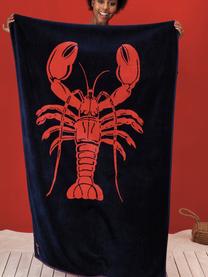 Ręcznik plażowy Lobster, Ciemny niebieski, pomarańczowoczerwony, S 100 x D 180 cm