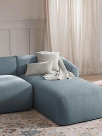 Buklé rohový modul šezlong Sofia, Buklé modrá, Š 185 x H 92 cm (pravé rohové prevedenie)