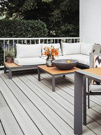 Tuin loungeset Elias, 4-delig, Frame: gepoedercoat en corrosieb, Plateaus: kunststof in hout-optiek, Antraciet, hout, beige, B 246 x D 246 cm