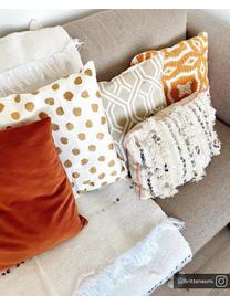 Housse de coussin imprimé pois Riley, Orange, blanc