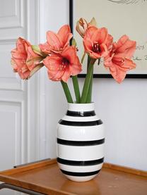 Große handgefertigte Keramik-Vase Omaggio, Keramik, Weiß, Schwarz, Ø 20 x H 31 cm