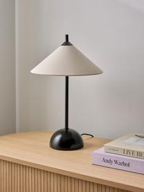 Tischlampe Vica mit Marmorfuß, Lampenschirm: Stoff, Lampenfuß: Marmor, Cremeweiß, Schwarz, marmoriert, Ø 31 x H 48 cm