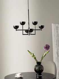 Große LED-Pendelleuchte Paula, Baldachin: Metall, vernickelt, Schwarz, B 55 x H 49 cm