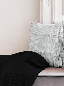 Strickdecke Adalyn aus Bio-Baumwolle, 100% Bio-Baumwolle, GOTS-zertifiziert, Schwarz, B 150 x L 200 cm