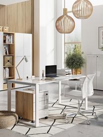 Bureau Monteria van hout en metaal, Tafelblad: spaanplaat met melamineha, Frame: metaal, gepoedercoat, Wit, B 160 x D 80 cm