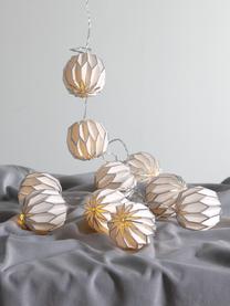 LED-Lichterkette Origami, 275 cm, Lampions: Papier, Weiß, Silberfarben, L 275 cm, 10 Lampions