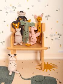 Knuffeldier Giraffe van katoen, Bekleding: 100 % katoen, Geel, zwart, roze, B 8 x H 30 cm
