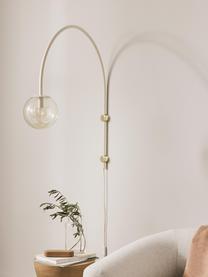 Wandleuchte Cora in Bogenform, Lampenschirm: Glas, Dekor: Metall, beschichtet, Beige, Ø 20 x H 92 cm