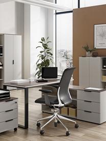 Bureau avec étagère intégrée Ancona, Beige clair, bois effet noyer, larg. 145 x prof. 60 cm