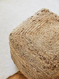 Pouf en jute artisanal Bono, Beige, larg. 45 x haut. 45 cm