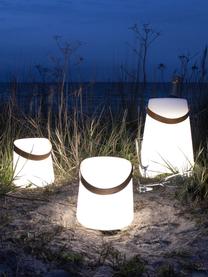 Mobiele LED outdoor tafellamp Bristol met wijnkoelerfunctie, dimbaar, Lamp: polypropyleen, Wit, Ø 25 x H 38 cm