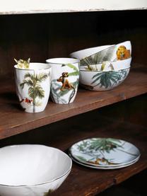 Tazas estampadas Animaux, 4 uds., Porcelana, Multicolor, Ø 8 x Al 10 cm, 225 ml
