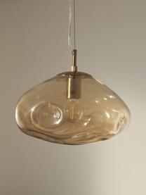 Pendelleuchte Amora aus Glas, Lampenschirm: Glas, Baldachin: Metall, gebürstet, Goldfarben, Messingfarben, Ø 35 x H 20 cm