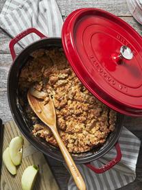 Ovale braadpan La Cocotte uit gietijzer, Geëmailleerd gietijzer, Rood, zilverkleurig, B 38 cm x H 17 cm, 5,5 L