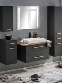 Waschtisch mit Unterschrank Alberto, B 102 cm, Griffe: Metall, beschichtet in Ei, Anthrazit, B 102 x H 62 cm