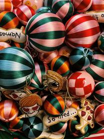 Grote kerstballen Corded, set van 4, Kunstvezels, Meerkleurig, Ø 15 cm