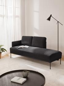 Ottomane Fluente, Bezug: 100 % Polyester Der hochw, Gestell: Massives Kiefernholz, FSC, Füße: Metall, pulverbeschichtet, Webstoff Anthrazit, B 202 x T 85 cm, Rückenlehne links