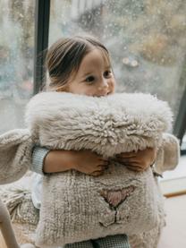 Knuffelkussen Sheep, Bekleding: 100% wol, Crèmewit, roze, B 37 x L 34 cm
