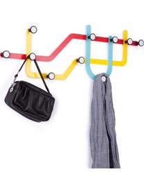 Design Wandgarderobe Subway, Rot, Gelb, Hellblau, 58 x 20 cm