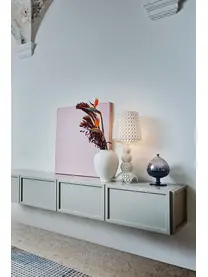 Dimmbare LED-Tischlampe Mini Kabuki, Kunststoff, Weiß, Ø 30 x H 70 cm