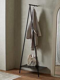 Wand-Garderobe Ravi mit Kleiderstange und Ablage, Metall, pulverbeschichtet, Schwarz, B 64 x H 180 cm