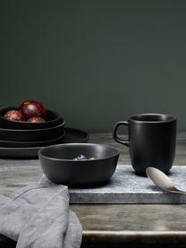 Miska Nordic z kameniny Kitchen, 4 ks, Kamenina, Matná čierna, 400 ml