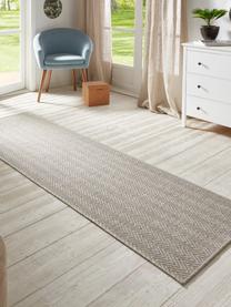 In- & outdoor loper Nature met zigzagpatroon, 100% polypropyleen, Grijs, meerkleurig, B 80 x L 250 cm