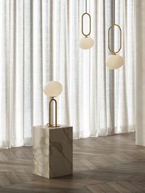 Stolní lampa z opálového skla Shapes, Krémově bílá, mosazná, Ø 22 cm, V 47 cm
