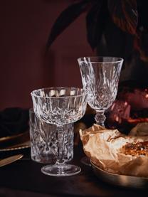 Bicchiere da vino bianco in cristallo con rilievo Melodia 6 pz, Vetro di cristallo, Trasparente, Ø 8 x Alt. 19 cm, 210 ml