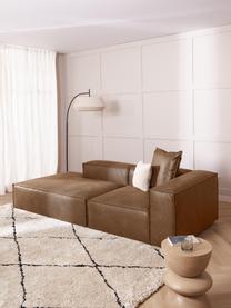 Chaise longue module Lennon van gerecycled leer, Bekleding: gerecycled leer (70% leer, Frame: massief hout, multiplex, Poten: kunststof, Leer bruin, B 150 x D 123 cm, rugleuning rechts