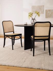Holzstuhl Franz mit Wiener Geflecht, Gestell: Buchenholz, massiv, Schwarz, Beige, B 48 x H 89 cm