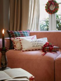 Housse de coussin rectangulaire brodée 3D motif hiver Tinsel, 100 % coton, Blanc, rouge, larg. 30 x long. 50 cm