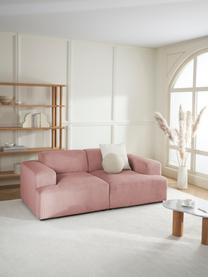 Sofa ze sztruksu Melva (2-osobowa), Tapicerka: sztruks (92% poliester, 8, Stelaż: lite drewno sosnowe, cert, Nogi: tworzywo sztuczne, Brudnoróżowy sztruks, S 198 x G 101 cm