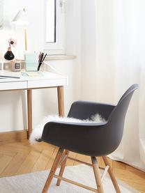 Silla con reposabrazos Albert Kuip, Asiento: 100% polipropileno, Patas: madera de fresno, Asiento: gris Patas: madera de fresno, An 59 x Al 82 cm