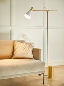 Leselampe Sia-Gold, Lampenschirm: Metall, pulverbeschichtet, Weiss, Messingfarben, H 162 cm