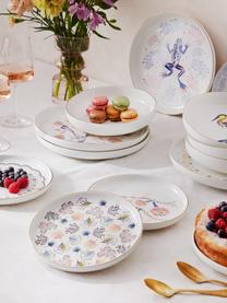 Pastateller-Set Flamboyant, 4er-Set, Porzellan, Mehrfarbig mit Goldrand, Ø 21 x H 4 cm