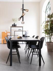 Mesa de comedor de madera de fresno Storm, tamaños diferentes, Tablero: fibras de densidad media , Estructura: madera de fresno maciza c, Patas: madera de fresno maciza, Negro, An 220 x F 90 cm