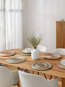 Runde Tischsets Mexico aus Naturfasern, 6er Set, Stroh, Grüntöne, Bunt, Ø 38 cm