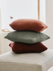 Pletený povlak na polštář z organické bavlny Adalyn, 100 % bio bavlna, s certifikátem GOTS, Vínově červená, Š 40 cm, D 40 cm