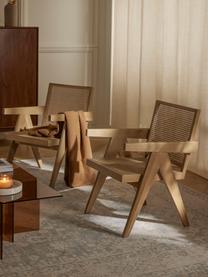 Loungesessel Sissi mit Wiener Geflecht, Gestell: Massives Eichenholz, Sitzfläche: Rattan, Rattan, helles Eichenholz, B 58 x T 66 cm