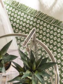 Tapis d'extérieur à franges Morty, 100 % polyester (PET recyclé), Vert, blanc cassé, larg. 80 x long. 150 cm (taille XS)
