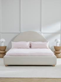 Buklé čalúnená posteľ Ebba, Buklé svetlobéžová, Š 140 x D 200 cm