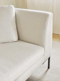 Canapé 3 places avec pieds en métal Emma, Tissu blanc cassé, larg. 194 x prof. 100 cm