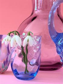 Mondgeblazen waterglazen Swirl, 6 stuks, Glas, Lichtblauw, Ø 7 x H 10 cm, 250 ml