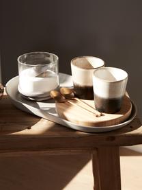 Set 4 tazze fatte a mano 70's, Gres, Nero, tonalità beige, Ø 8 x Alt. 8 cm, 200 ml