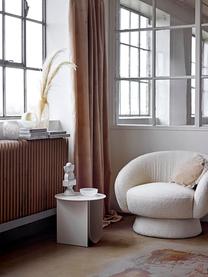 Fauteuil lounge en tissu bouclé Ted, Tissu bouclé blanc, larg. 93 x prof. 82 cm