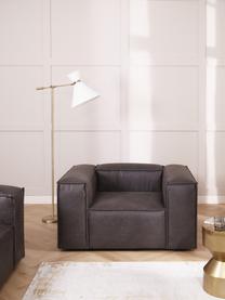 Fauteuil en cuir recyclé Lennon, Cuir taupe, larg. 130 x prof. 101 cm