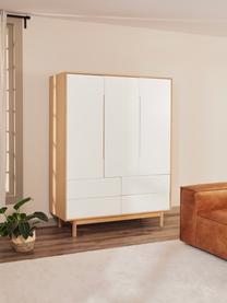 Šatníková skriňa Cassy, Svetlé drevo, biela, Š 148 x V 195 cm