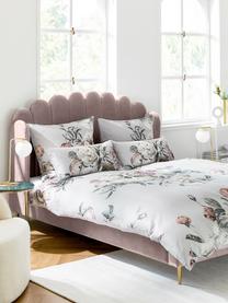 Samt-Polsterbett Glamour, Korpus: Massives Kiefernholz, Bezug: Samt (Polyester) 100.000 , Samt Altrosa, B 160 x L 200 cm